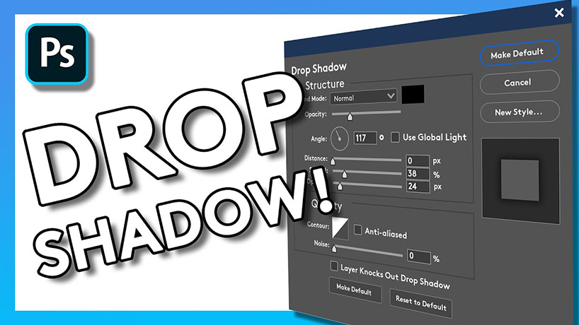 ایجاد سایه در فتوشاپ با افکت Drop Shadow